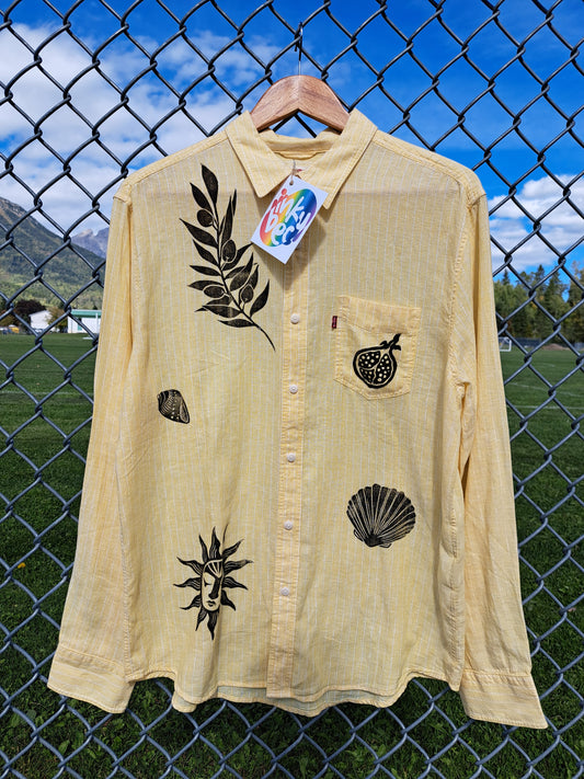 Yellow Sunshine Long-sleeved Button Up