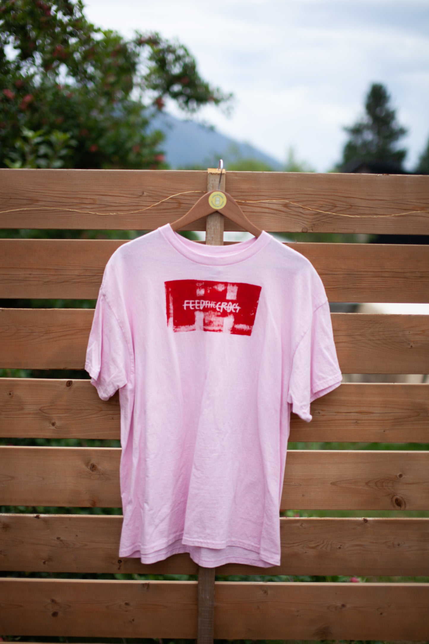 Pink Box Logo Crocs Tee