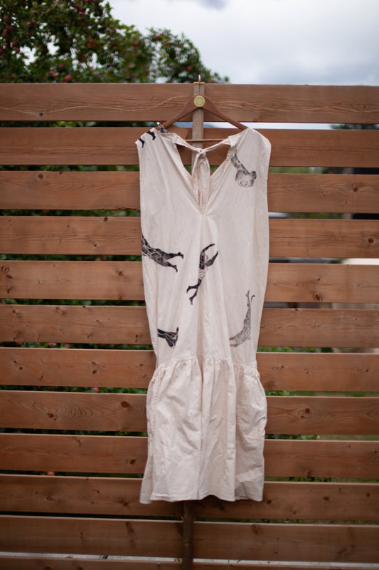 Swimming Lady Print Dress