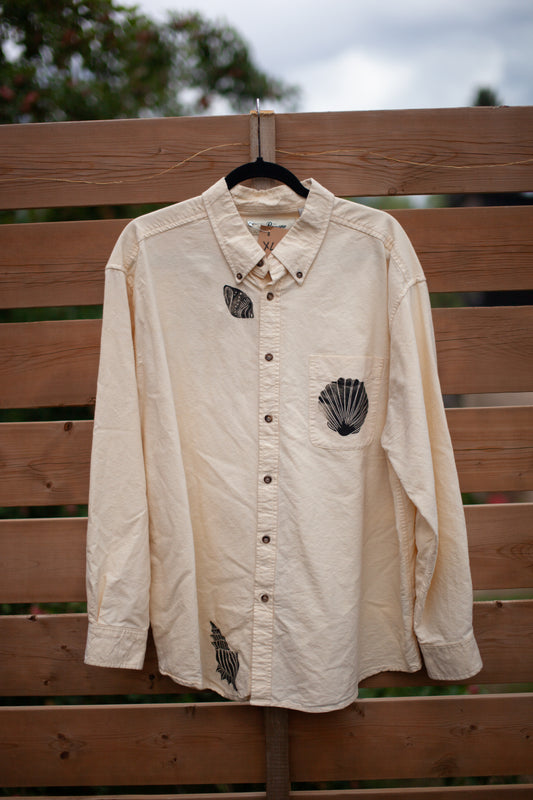 Seashell Print Button up